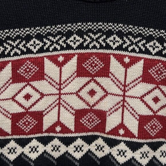 Vintage Dockers Ski Cotton Knit Sweater Adult Med Black Red Icelandic Snowflake - Picture 4 of 8